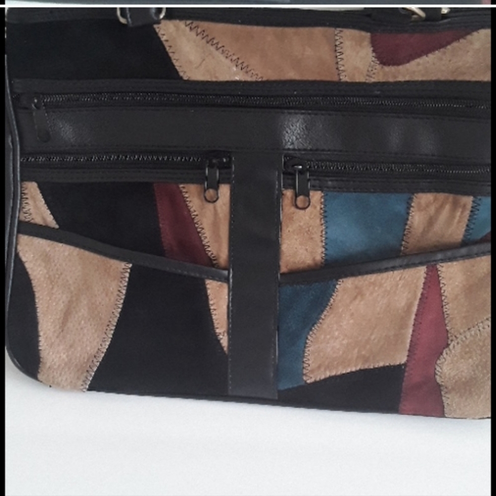 Patchwork Multicolored Leather Patchwork Tote Nwot - image 3